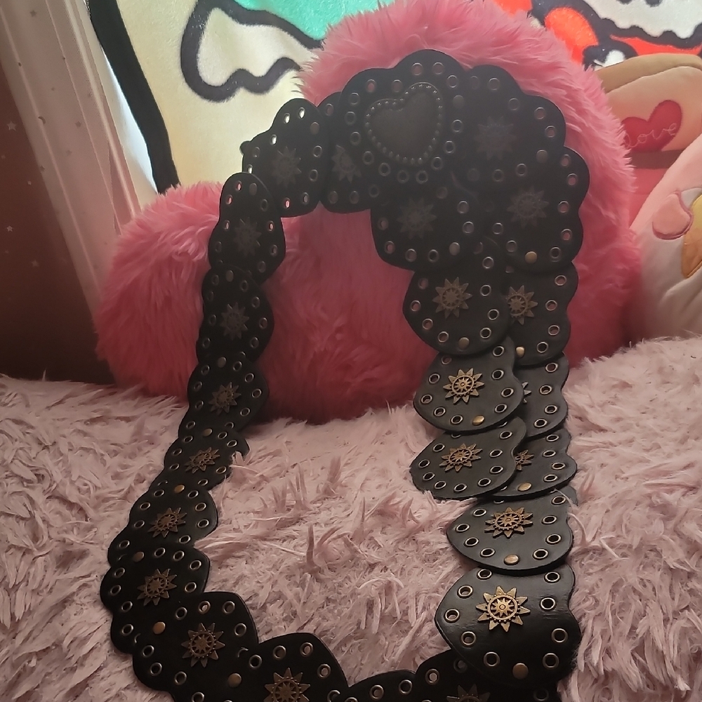 Black Belt with Gold Sunburst Accents